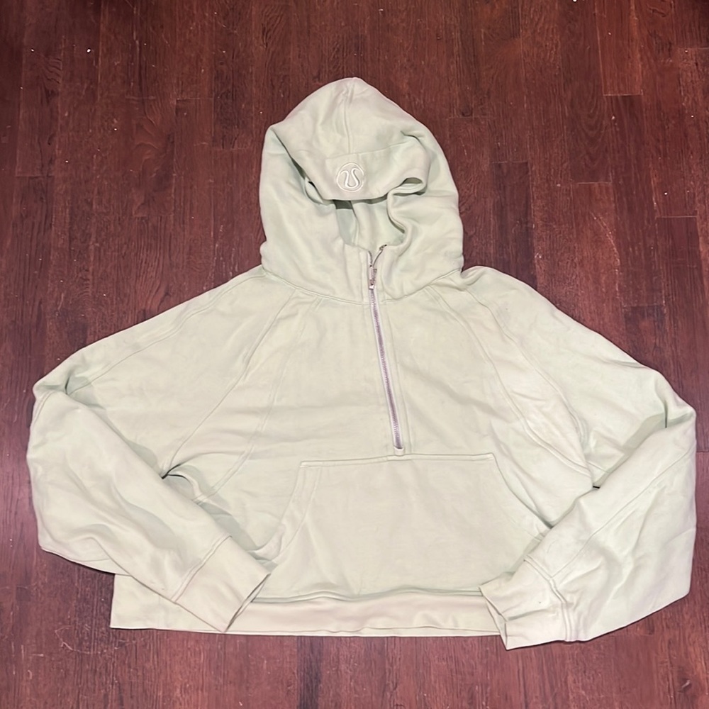 Lululemon electric green lime scuba hoodie half zip